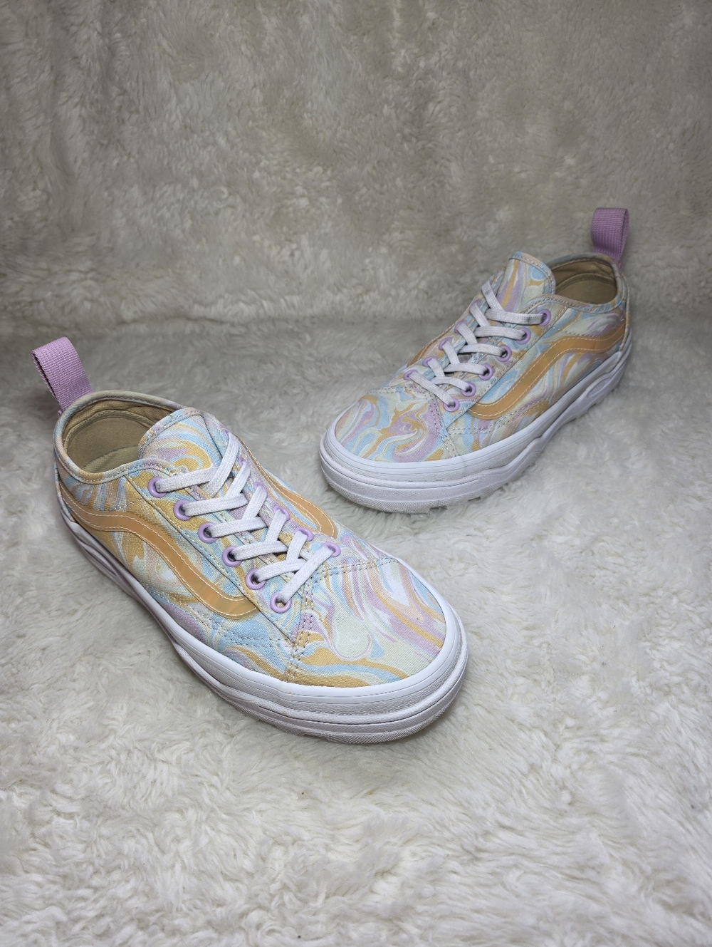 Vans Sentry Old Skool WC Pastel Swirl Platform Sneakers Womens Size 8 Mens 6.5